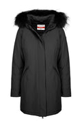 Censured Giacca Donna Sfiancata Cappuccio Pelliccia CW235PTNEP390 Nero