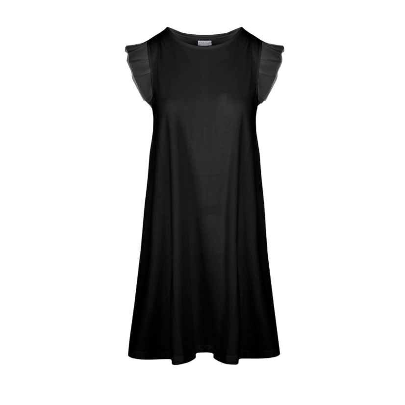 Censured Abito Corto Donna con Maniche Voulant AWC273TJSGE 90 Nero