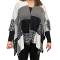 Censured scialle con maniche da donna WW2175 T TPW1 0190 bianco-nera