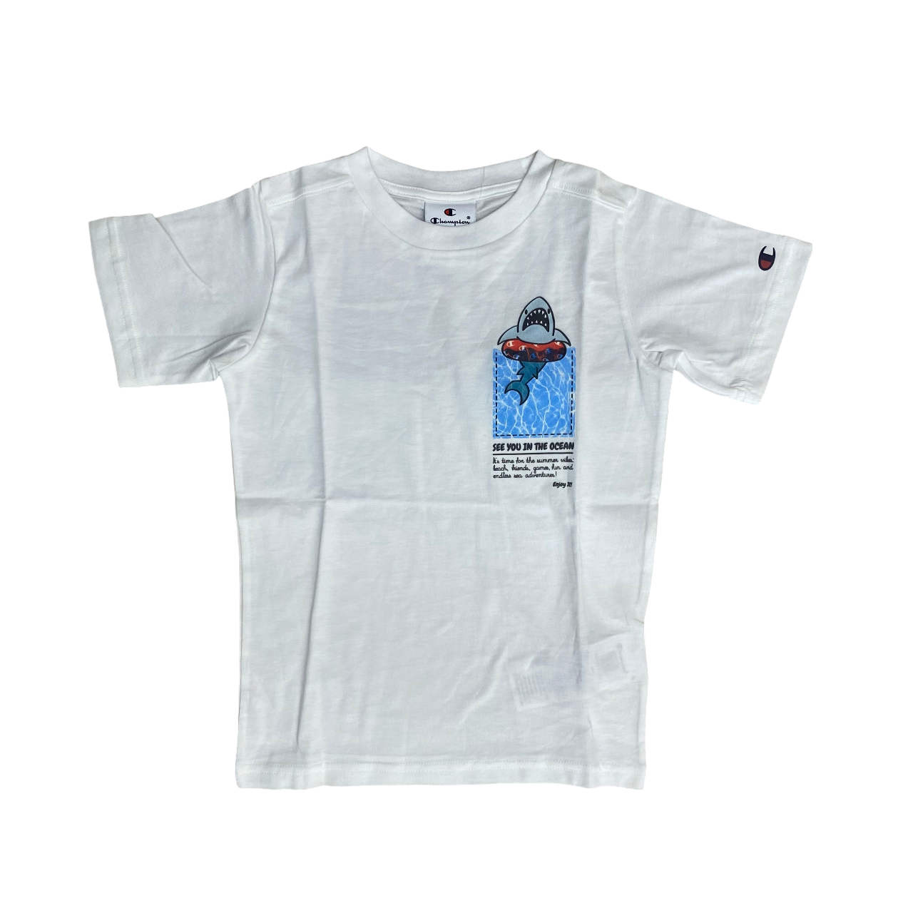 Champion Completino Junior 307065 WW001 | Set Estivo Bianco-Blu