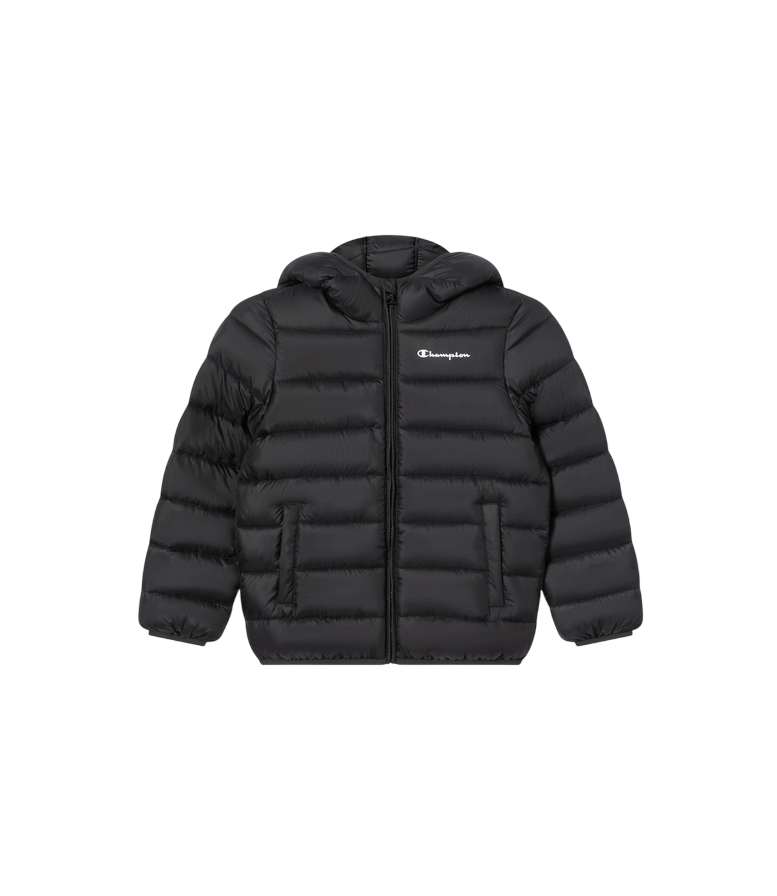 Champion Giacca Imbottita Bambino con Cappuccio Nero - Idrorepellente