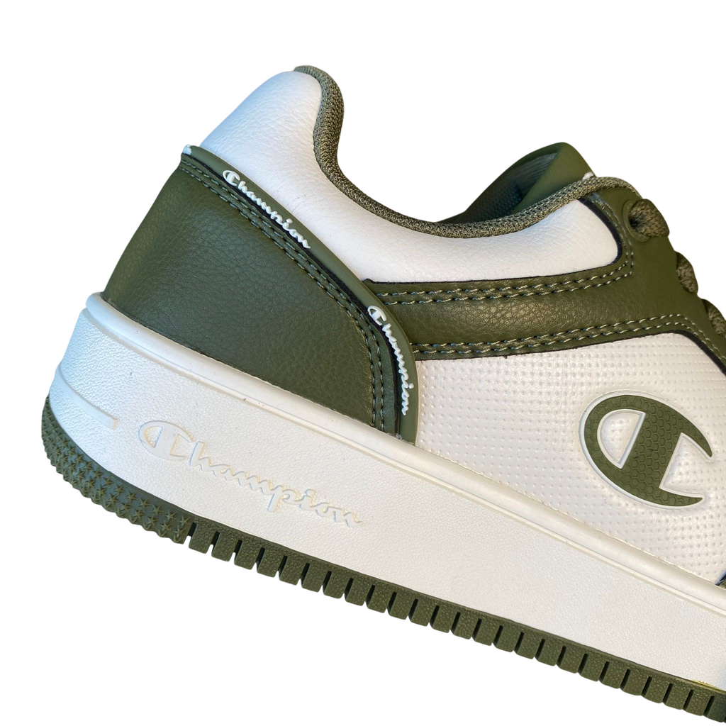 Champion Trainers RD18 Low S21906 GS585 Bianco-Verde| Sneakers basket uomo stile comfort