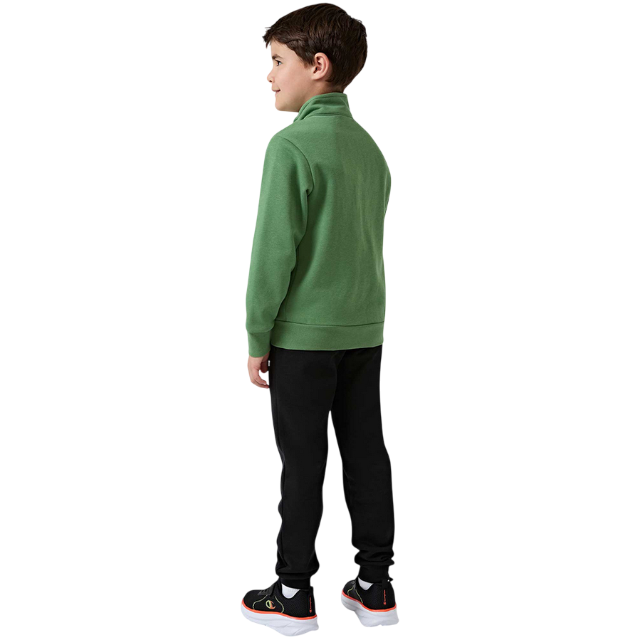 Champion Tuta Bambino 307261 GS149 Verde-Blu | Felpa Zip + Jogger Cotone Felpato