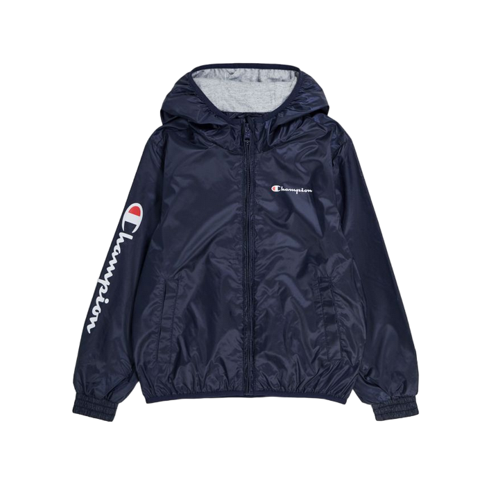 Champion giubbino con cappuccio da ragazzo in nylon foderato in cotone 306776 BS501 blu