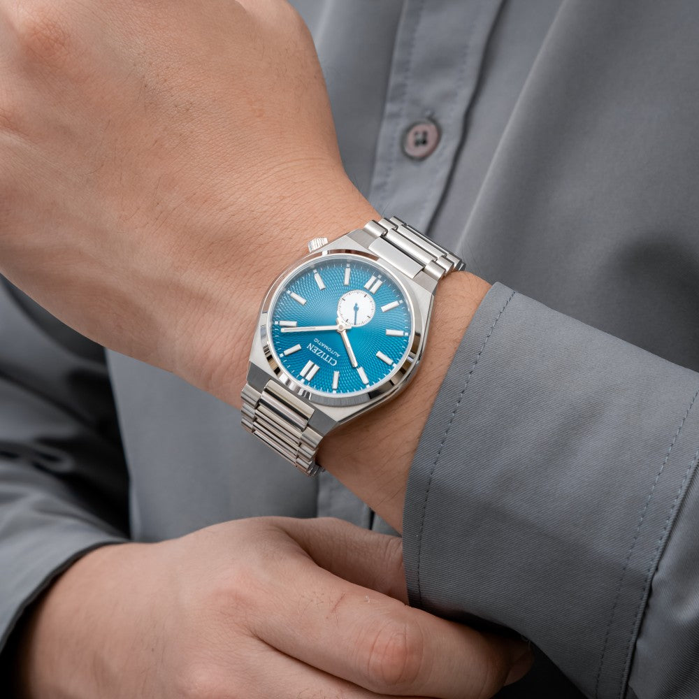 Citizen Tsuyosa Automatico – Quadrante blu guilloché con piccoli secondi – Cassa 40 mm – NK5010‑51L