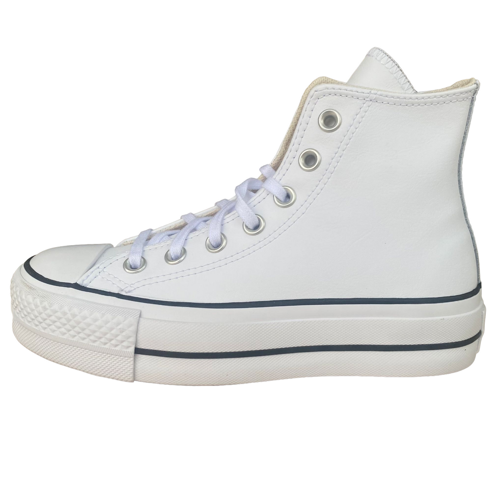 Converse All Star Chuck Taylor Donna Pelle 561676C | Sneakers Platform alta bianca