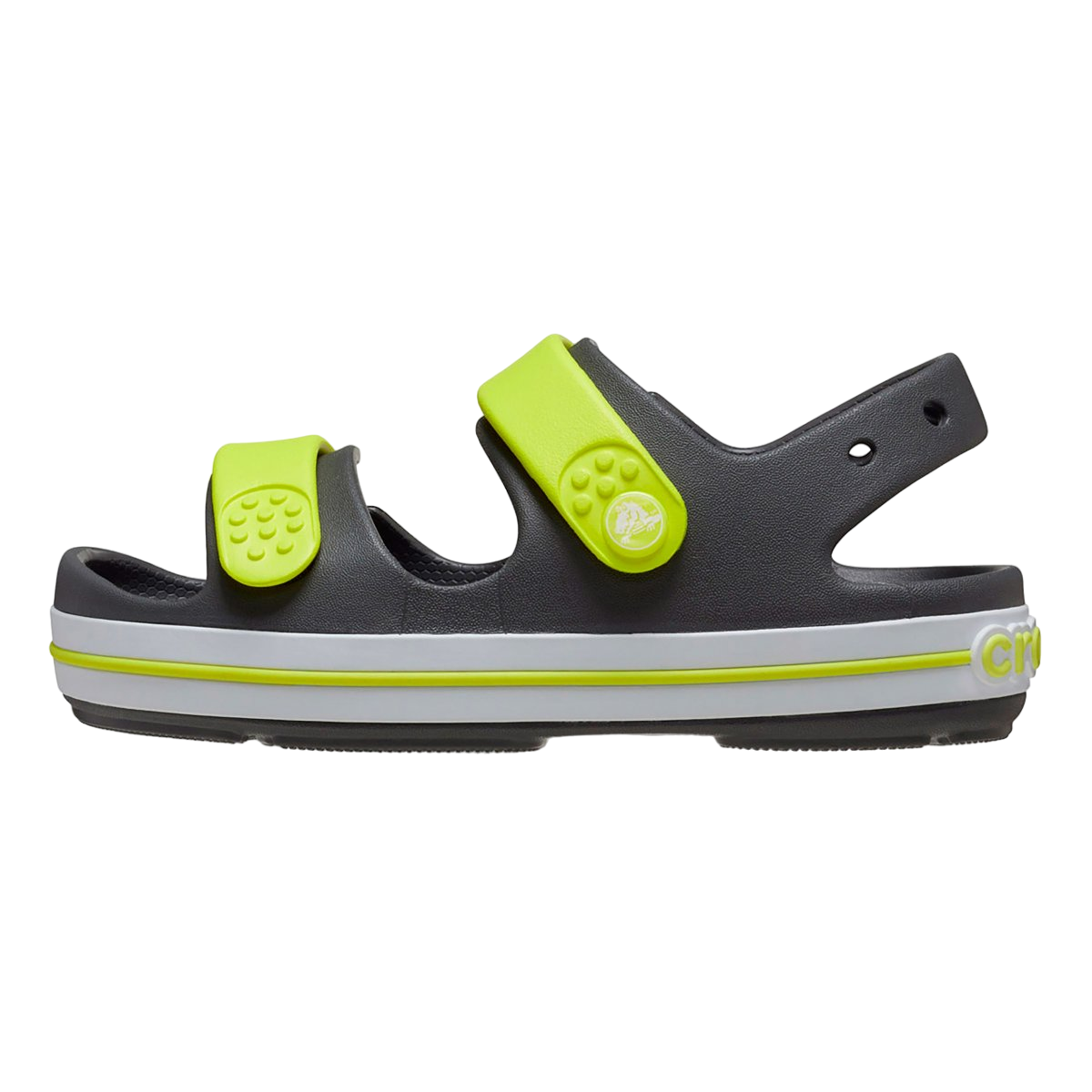 Crocs sandalo da bambino Crocband Cruiser 209423 1NJ grigio-giallo acido