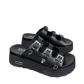 Cult Janis 4739 Sandalo Donna Nero Zeppa Flatform Shiny Leather - CLW473900