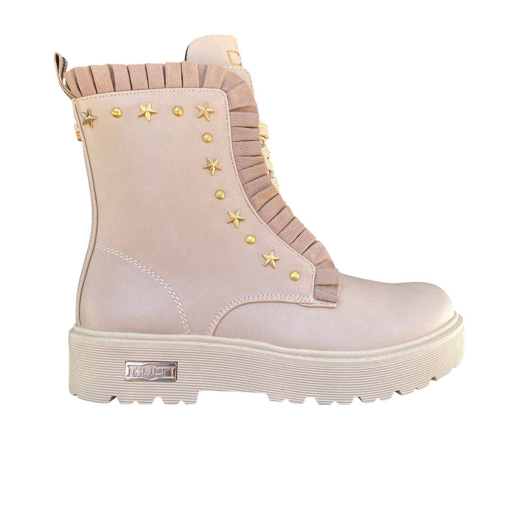 Cult Stivaletto T-388B 3540 Beige Ragazza 7 Fori Borchie Rouge