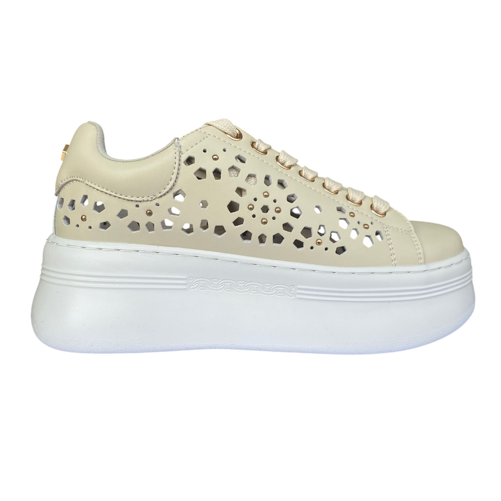Cult Sneakers Donna Zeppa Pearl 4425 Beige - CLW442501