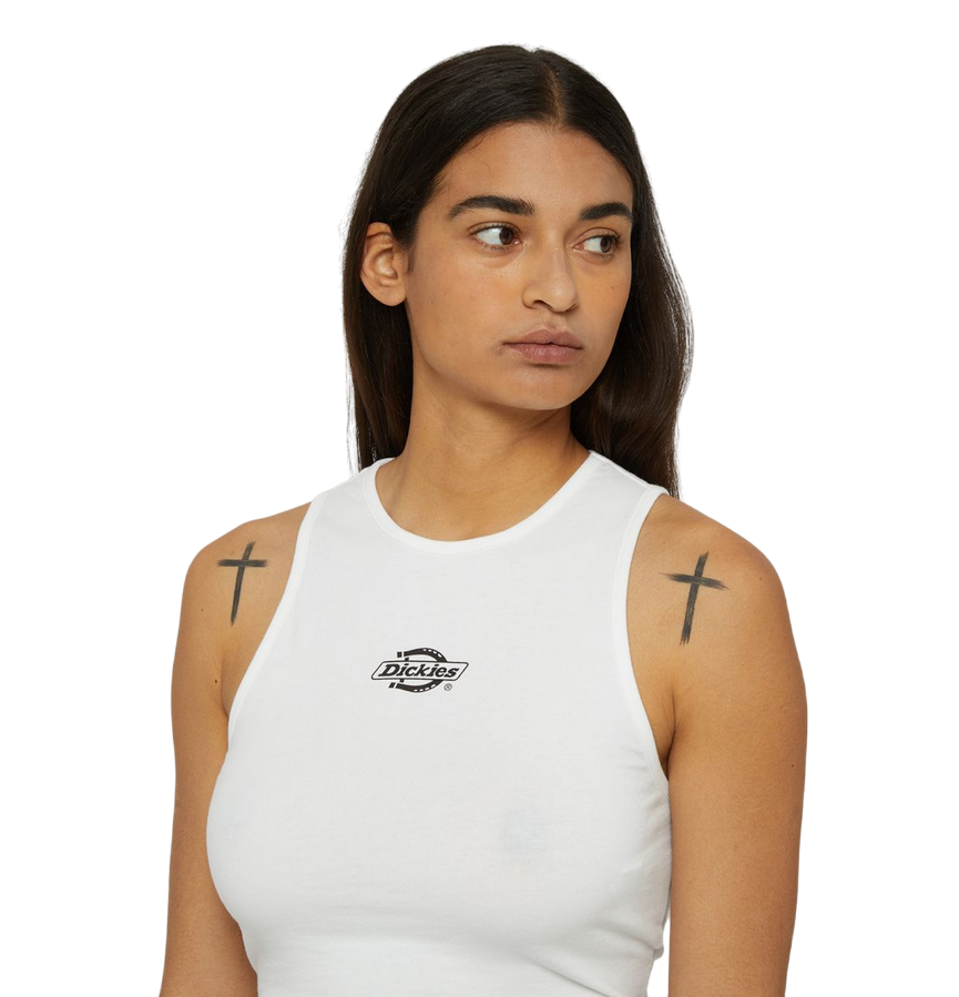 Dickies canotta da donna in cotone elasticizzato Powers DK0A4Y8DWHX1 bianco