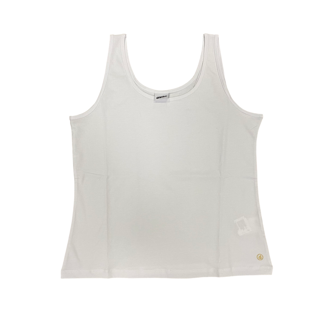Dimensione Danza canotta sportiva da donna in cotone jersey elasticizzato 38d144j42 1000 bianco
