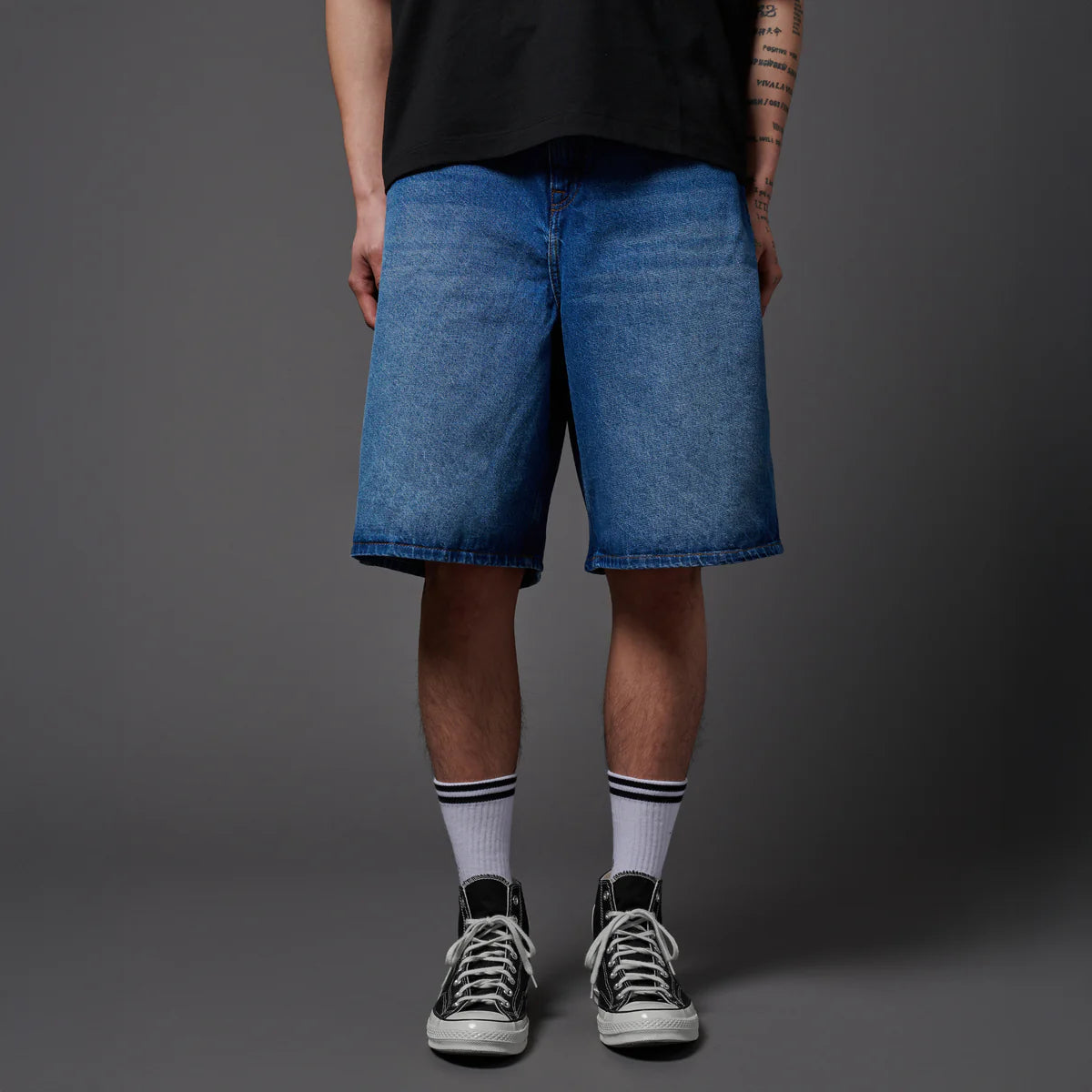 Dolly Noire Baggy Shorts Denim Light Indigo Uomo - PA1215-P4-03