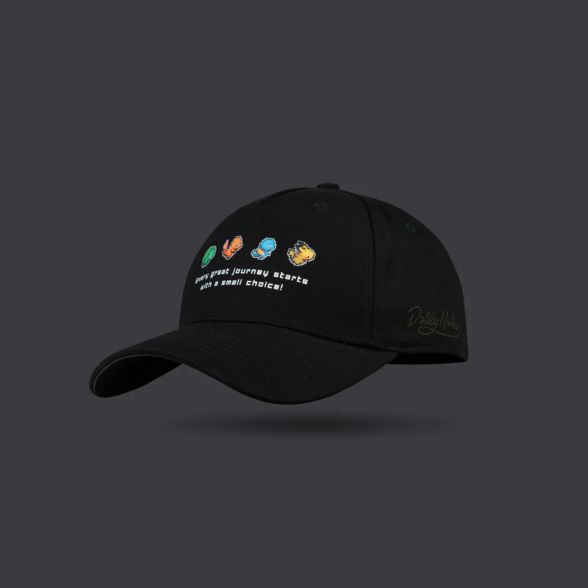 Dolly Noire Dad Hat Starters Pokémon Pixel Art Unisex Nero - HA1176-HB-01