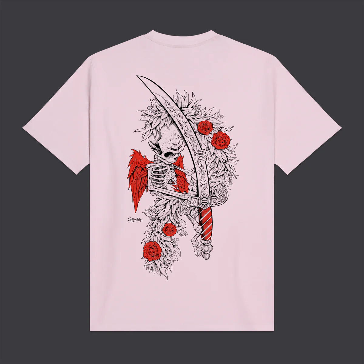 Dolly Noire T-shirt Asso di Spade Outline Rosa Marshmallow - TS1132-TT-03