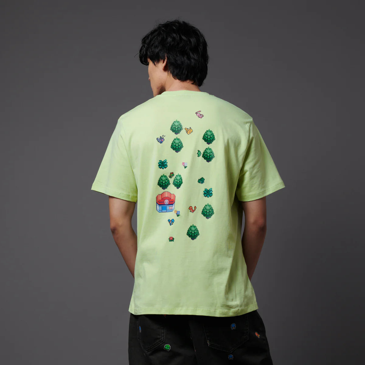 Dolly Noire T-shirt Uomo Pokémon Scenary Verde - TS1164-TT-03