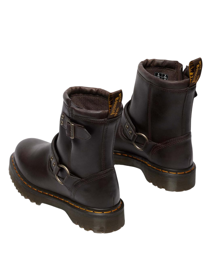 Dr. Martens Anistone Harness 41870200 Marrone | Stivaletti donna biker pelle Crazy Horse