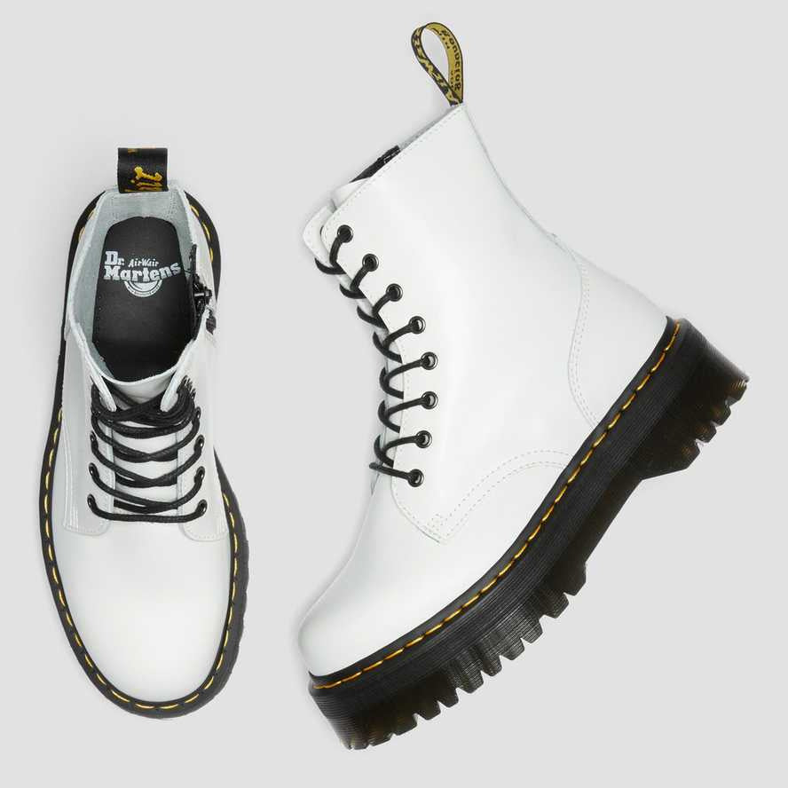 Dr. Martens Anfibio Donna Jadon Zeppa 15265100 Bianco Lucido