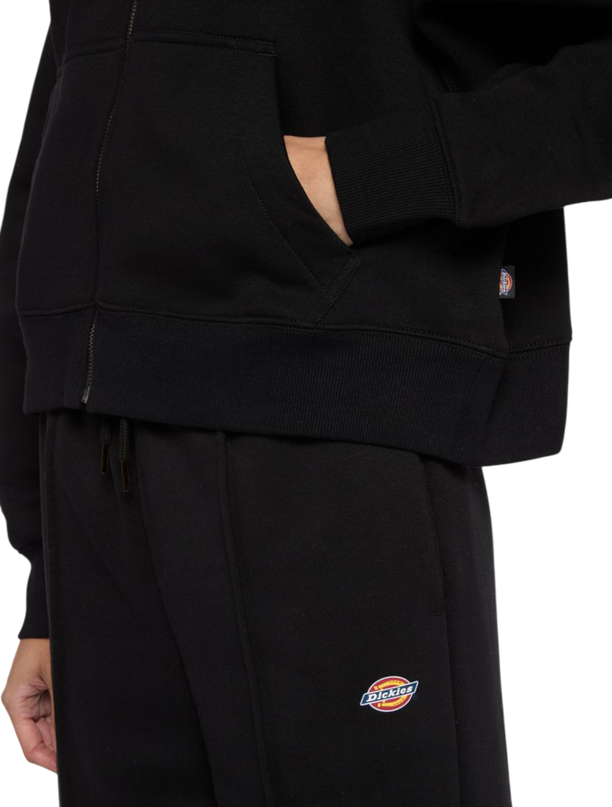 Dickies felpa con cappuccio da donna corta con cerniera intera Oakport DK0A4Y1ZBLK nero