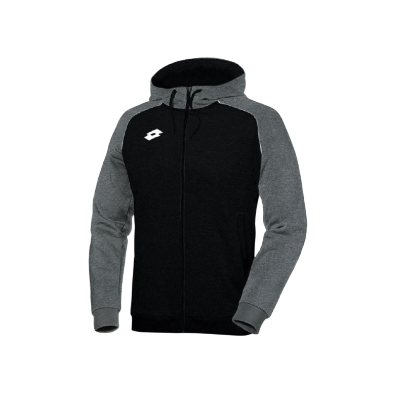 Lotto Felpa Cappuccio Junior Delta Plus T5576 Nero-Grigio