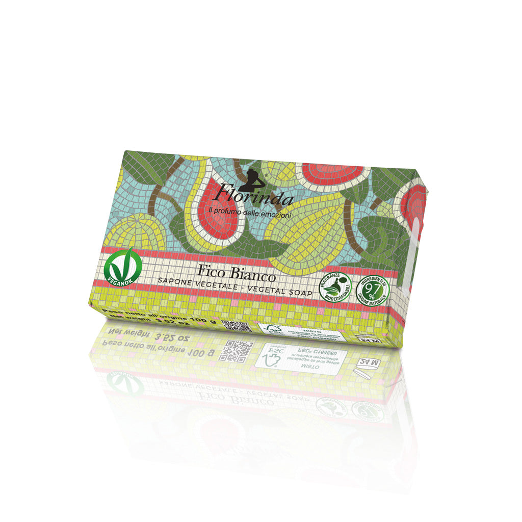 Florinda Mosaici Italiani Saponetta Vegetale Mani e Corpo Al Fico Bianco 100 gr