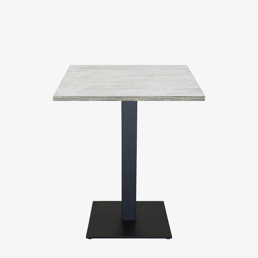 Tavolo da Ristorante 70x70 Base Quadrata Antracite o nero Piano Bianco Antico