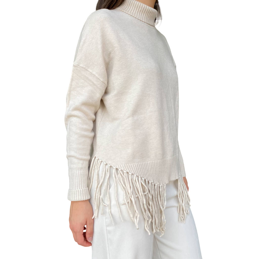 GRIFFAI Maglia Donna con frange DGF5653 Beige