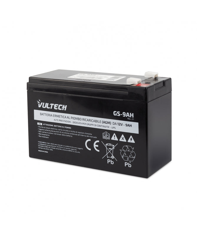 BATTERIA ERMETICA AL PIOMBO PER UPS VULTECH 12V 9A [GS-9AHREV.2.3]