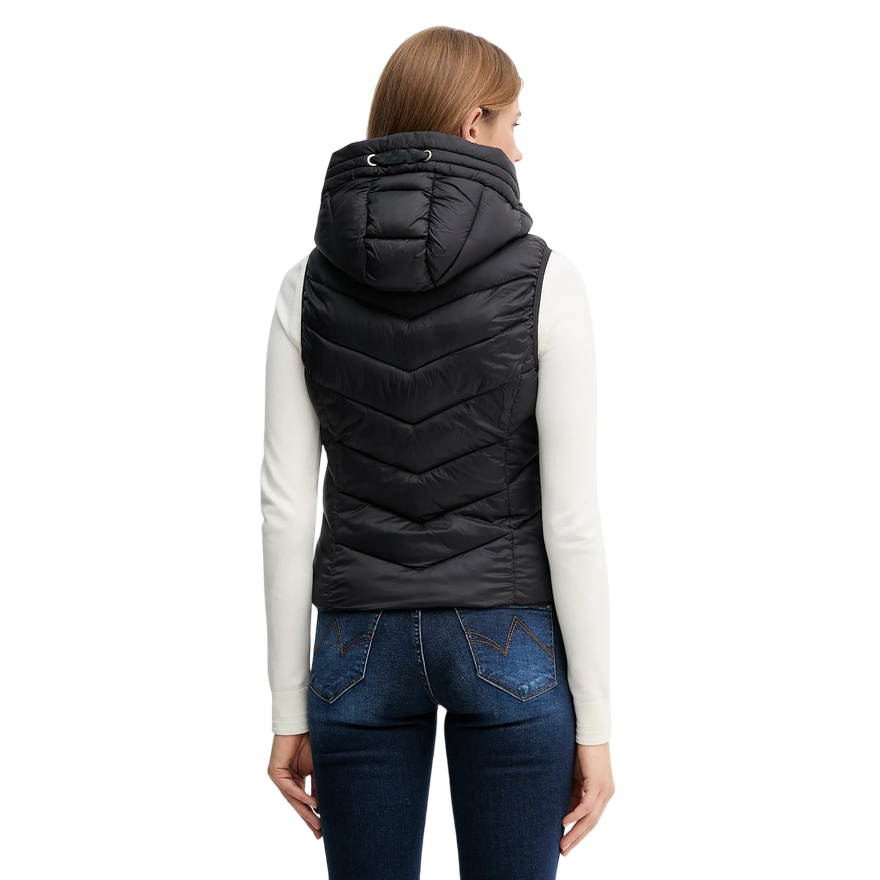 Gaudì Gilet Donna in Nylon Nero 521BD35003 | Gilet Trapuntato con Cappuccio