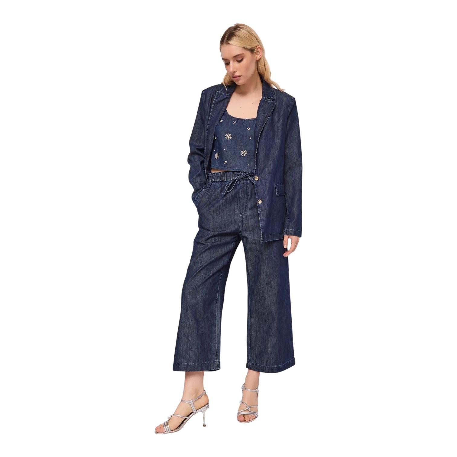 Gaudì Jeans Wide Leg Donna Coulisse 611DB26005 Blu