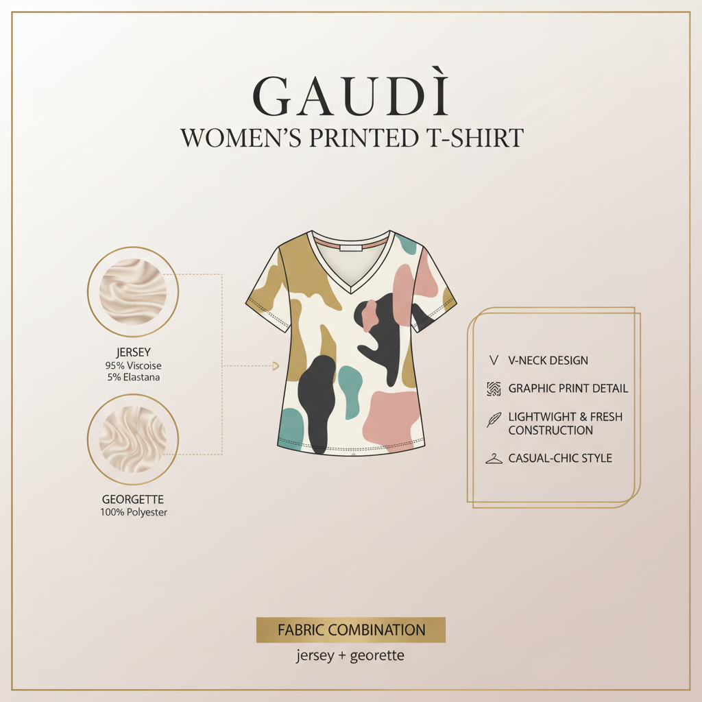 Gaudì T-shirt 2000002045199 Jersey Georgette Stampa Grafica Donna 615059-01