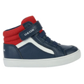 Geox scarpa alta da bambino con laccio elastico e velcro Gisli B361ND 05410 C0735 blu-rosso