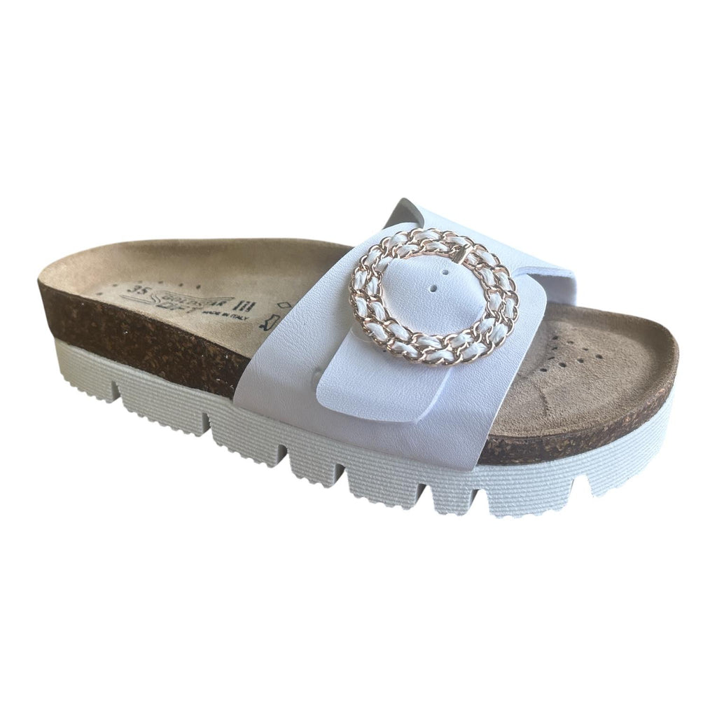 Goldstar Sandalo Comfort Fussbett Donna Bianco - GS6833TP