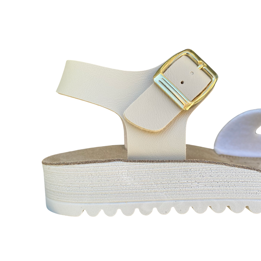 Goldstar sandalo da bambina con plantare anatomico fasce regolabili con applicazioni GSP46C beige