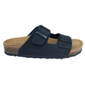 Goldstar Ciabatte Uomo Pelle 2 Fibbie Regolabili Nere - GS39900
