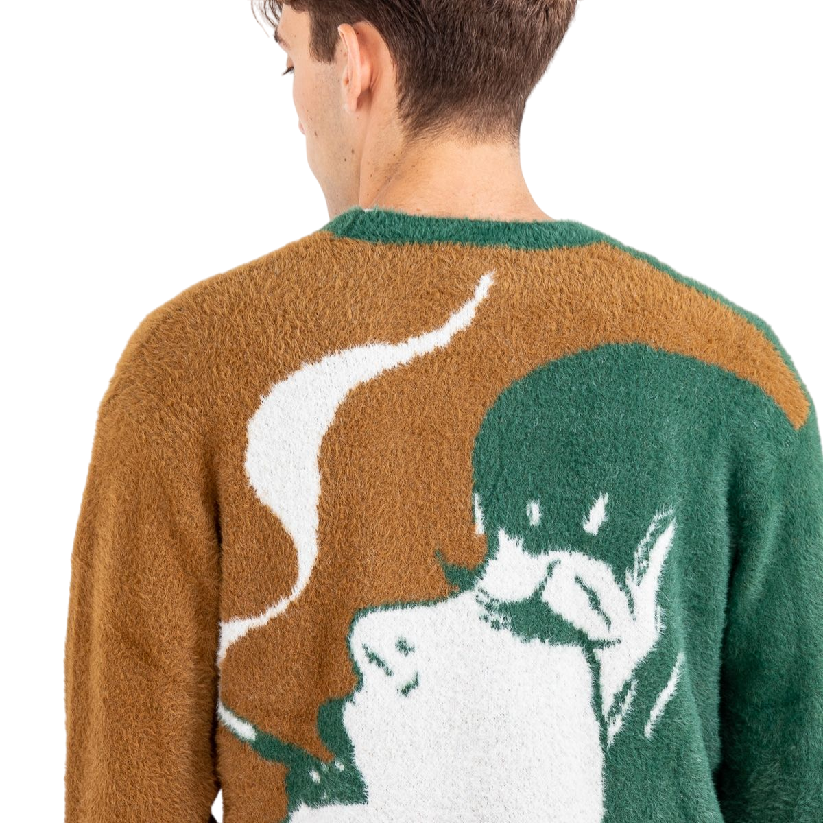 Cardigan HUF Feels Good Unisex in Finto Mohair Morbido KN00391 Marrone