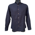 Hamaki-Ho camicia manica lunga da uomo con collo coreano in lino e cotone CE1258H nero