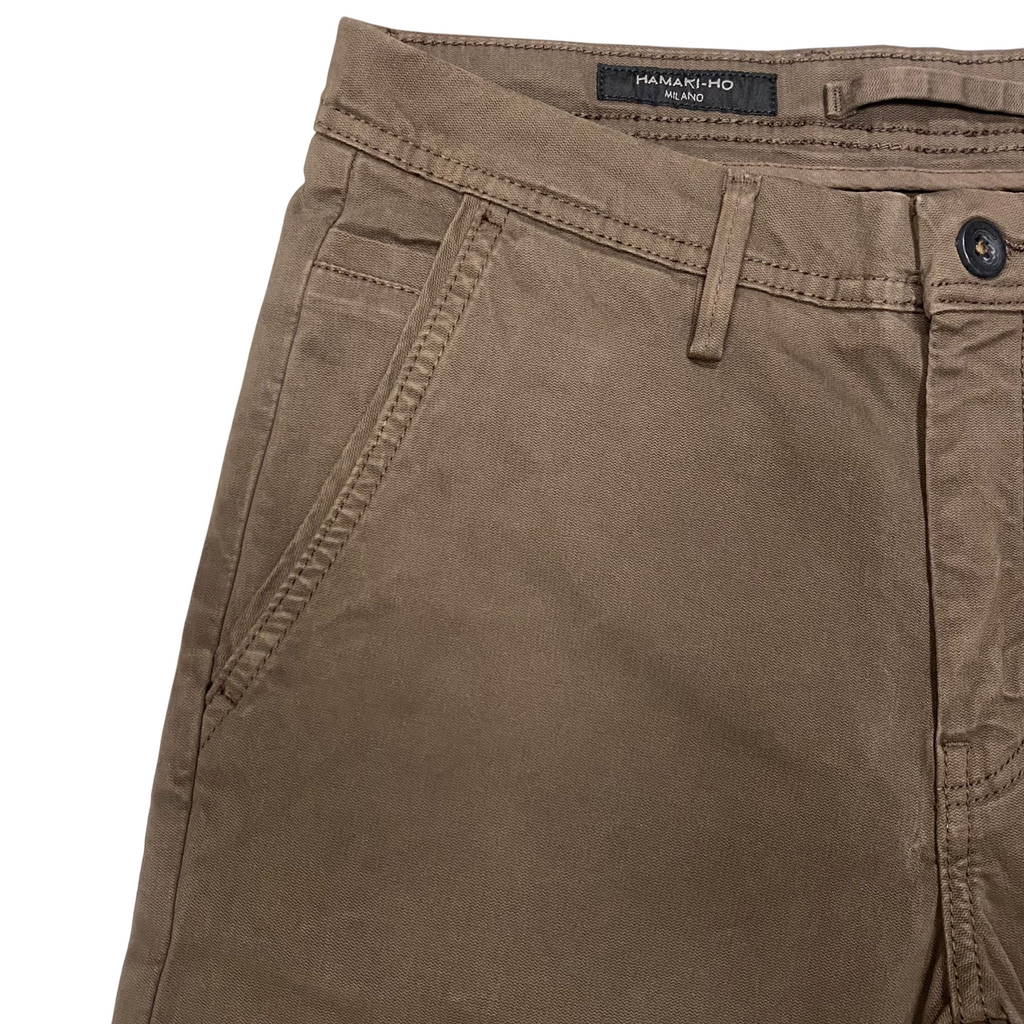Hamaki-ho pantalone chinos da uomo slim fit con microfantasia quadri PSI1736H moro