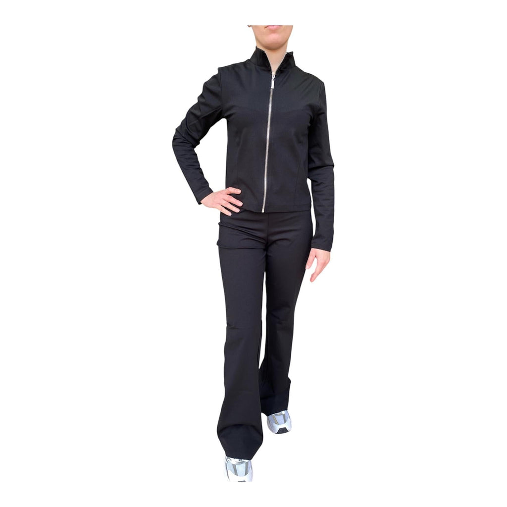 Hangar93 tuta da donna in cotone con pantalone a zampa Z8386D NRO02 nero