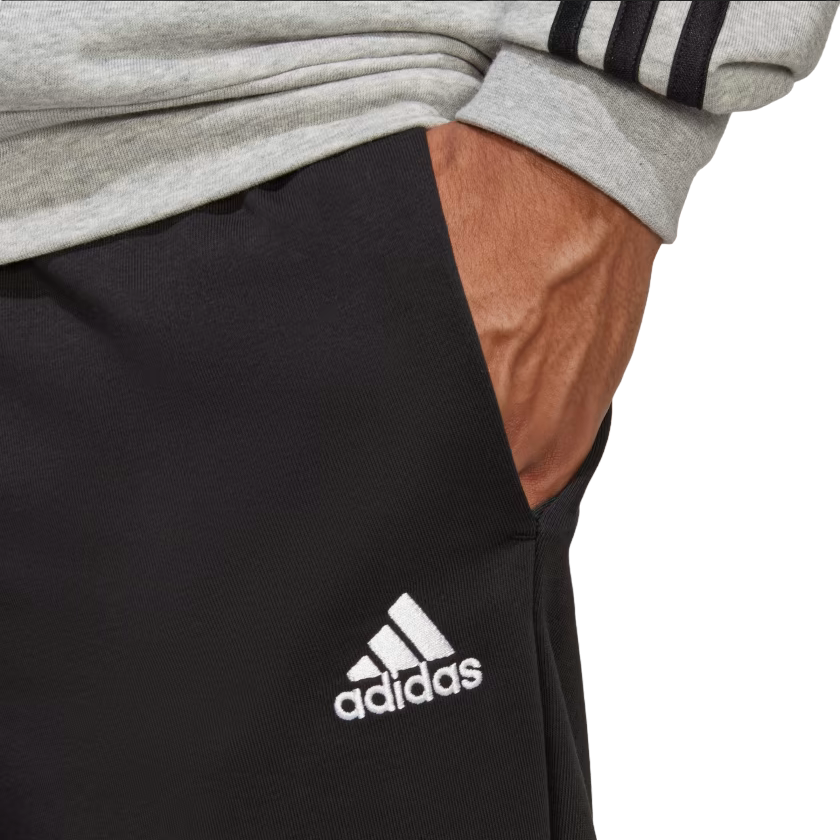Adidas Tuta da uomo in cotone garzato Basic 3-Stripes Frecnh Terry IC6748 grigio-nero