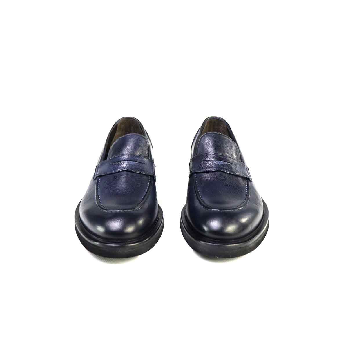 MOCASSINO BENDINA GRAINED BLU