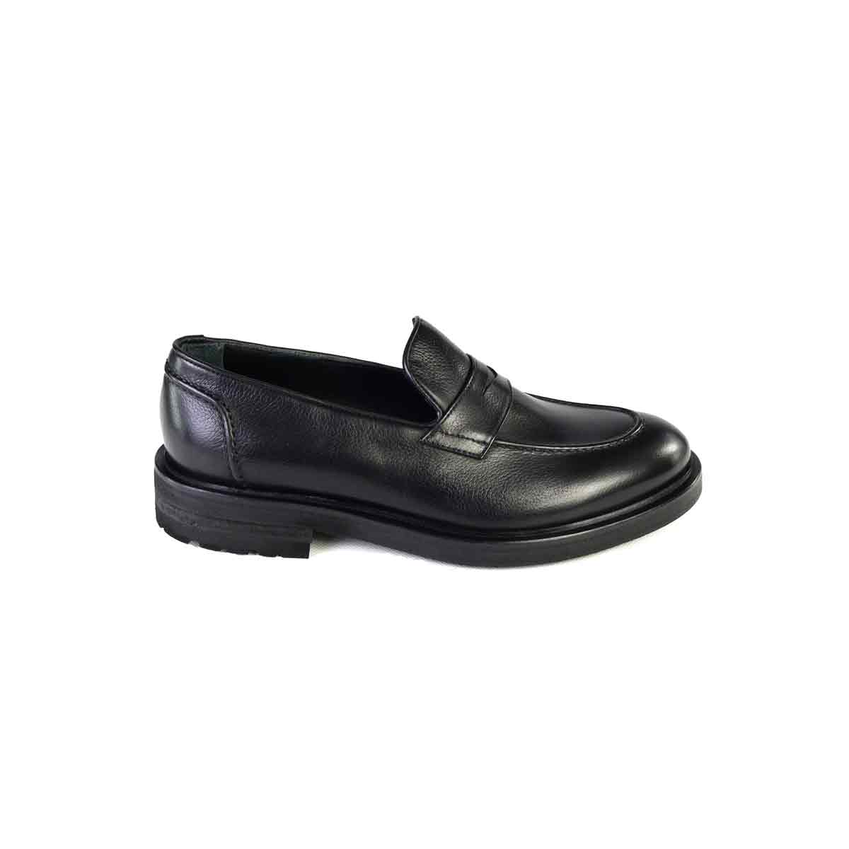 MOCASSINO BENDINA GRAINED NERO