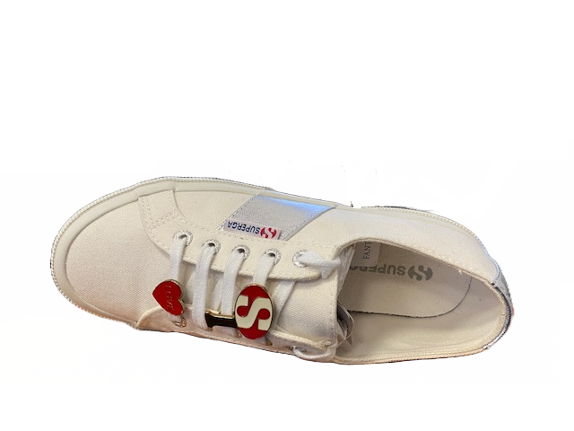 Superga scarpa sneakers in tela da donna 2750  S00CFY0 C39 bianco-argento