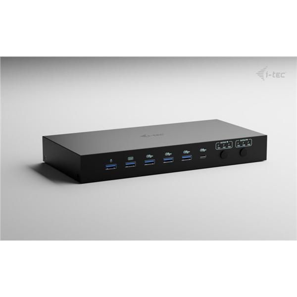 KVM Docking Station PRO per 3 HOST (PC, NB, Tablet, Console Gioco), 2 MONITOR, Alimentazione intelligente (1x92 W o 2x65 W) [C31KVMDOCKPDPRO]
