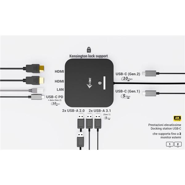 Docking station USB-C Dual HDMI (2XHDMI) con PD 100 W [C31DUALHDMIDOCKPD]