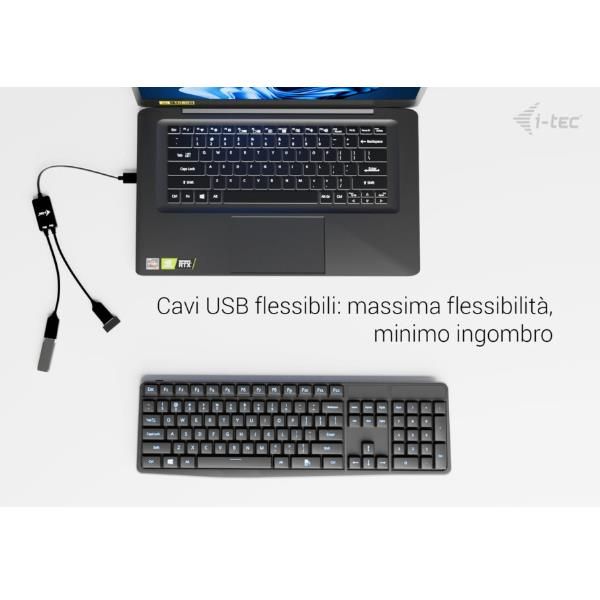 HUB USB-A CAVO Flessibile a 2 porte (2x USB-A) [U3CBLHUB2A]