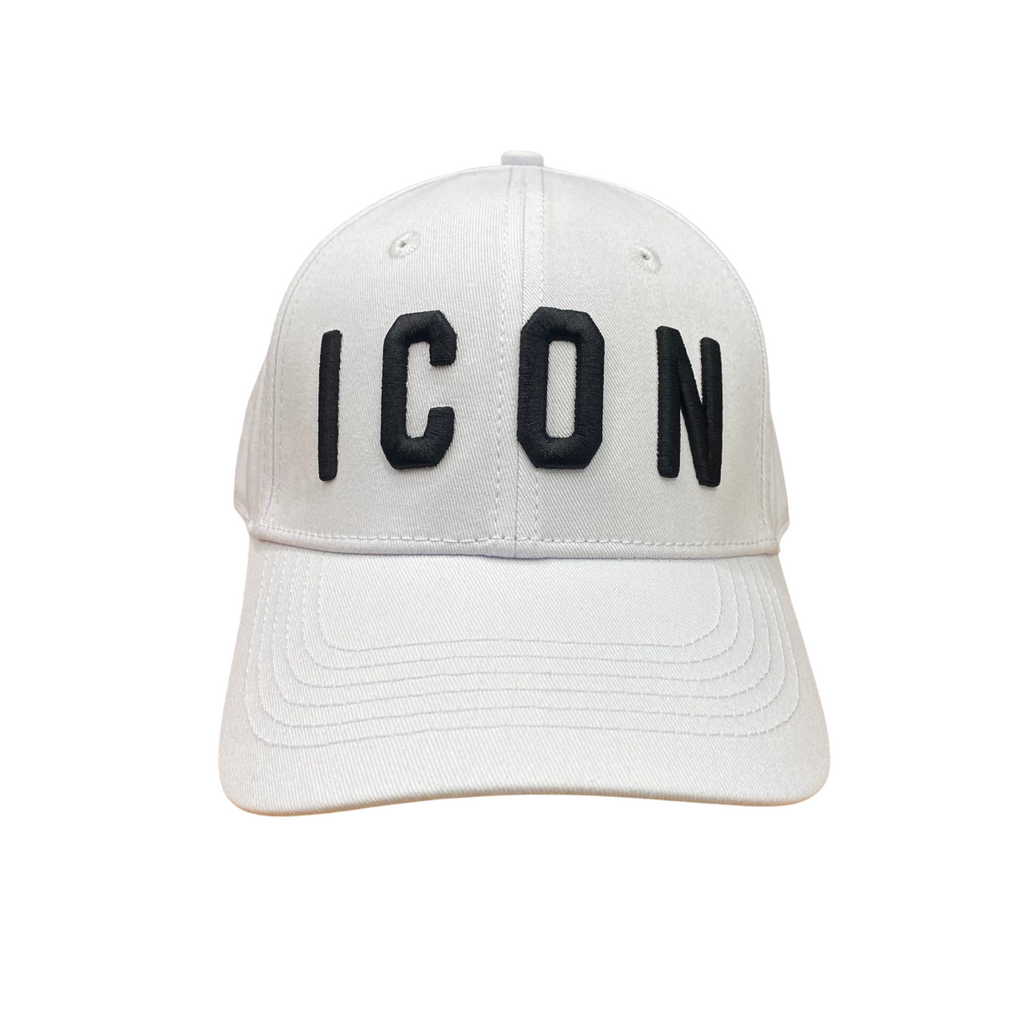 Icon cappellino con visiera curva unisex da adulto con logo ricamato ICXS2S5A049 bianco