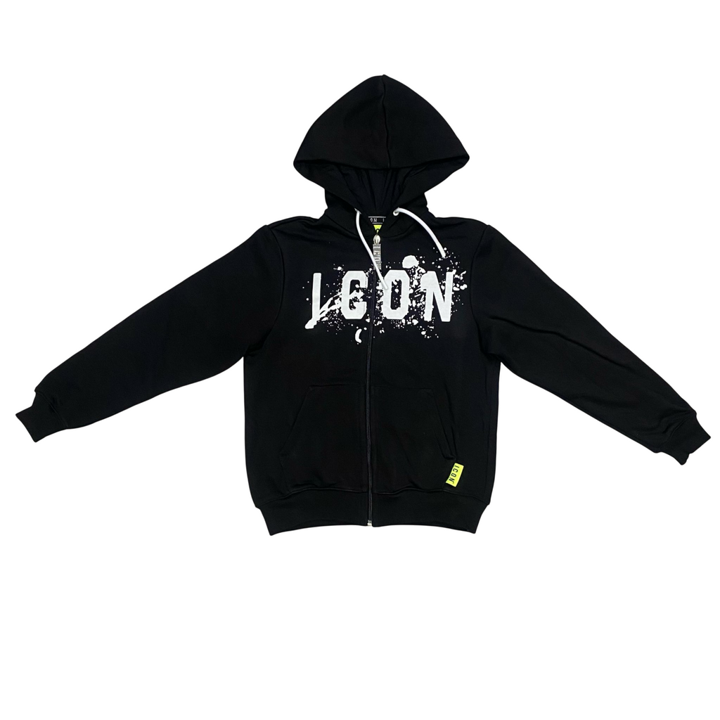 Icon felpa junior con cappuccio e cerniera intera IBSW00593 nero