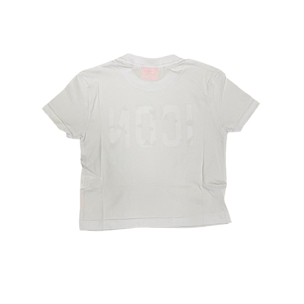 Icon maglietta manica corta da ragazza con logo camu IGKSS00528 bianco-rosa