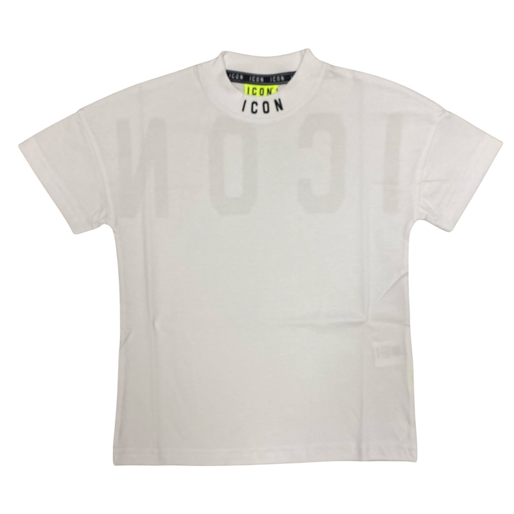 Icon maglietta manica corta junior con stampa dietro IBKS00584 bianco